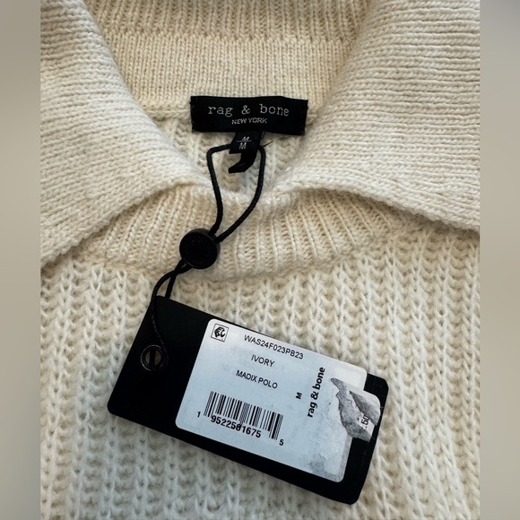 rag & bone Cream Ribbed Knit Crew Neck Sweater - Picture 11 of 12